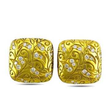 Oorbellen - 18 karaat 18-karaat geelgoud, 1,40 ct diamanten, Nieuw