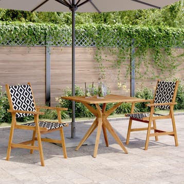 vidaXL 3-delige Tuinset massief acaciahout, Tuin en Terras, Tuinsets en Loungesets, 2 zitplaatsen, Nieuw, Tuinset, Verzenden