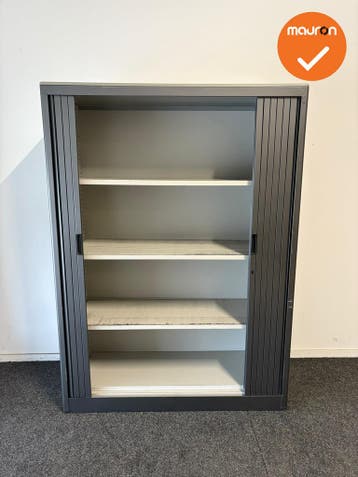 Roldeurkast Aspa - 160x120x45cm - Antraciet, Werkplek, Ophalen of Verzenden, Gebruikt, Kast