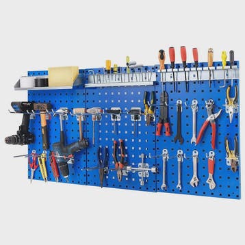 Blauwe Gereedschapswand met 3 Pegboards en 28 Delige Accesso, Verzenden, Nieuw
