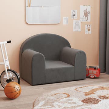 vidaXL Kinderbank zacht pluche antracietkleurig, Verzenden, Nieuw