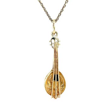 Gouden vintage mandoline hanger 14 kt, Ophalen of Verzenden, Nieuw