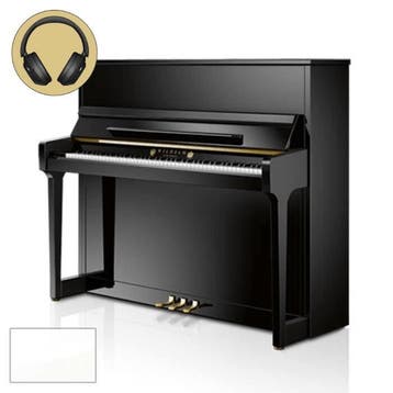 Wilhelm Schimmel W 123T TwinTone WP messing silent piano, Nieuw, Wit, Piano