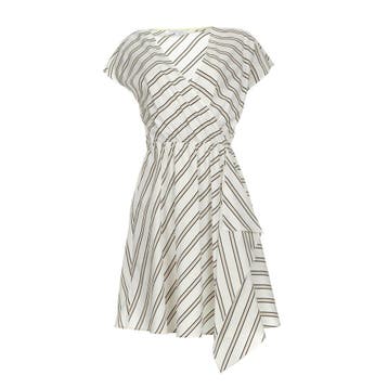Patrizia Pepe • korte gestreepte jurk • 40 (IT46), Kleding | Dames, Jurken, Maat 38/40 (M), Verzenden, Wit, Nieuw