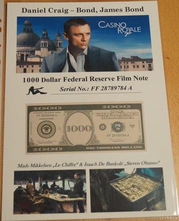 James Bond 007: Casino Royale - Movie Prop - Original 1000, Nieuw