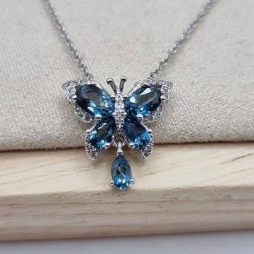 Zonder minimumprijs - Ketting met hanger Zilver - 2.10ct.