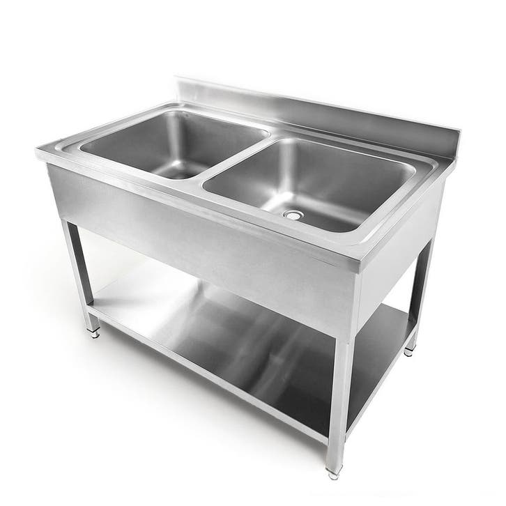 HCB Spoeltafel - dubbele spoelbakken - 120 cm - RVS, Zakelijke goederen, Horeca | Keukenapparatuur, Nieuw in verpakking, Overige typen