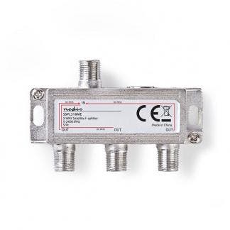 F connector splitter - Nedis (3-weg, 10.5 dB), Verzenden, Nieuw