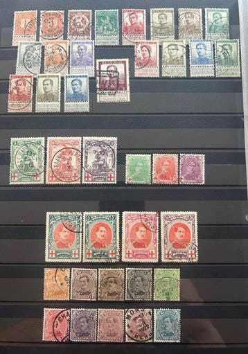 België 1912/1925 - Verzameling volledige reeksen met o.a., Gestempeld