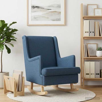 vidaXL Schommelstoel Blauw 62 x 80 x 85 cm Stof, Verzenden, Nieuw