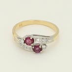 Ring - 18 karaat Geel goud Robijn - Diamant, Nieuw