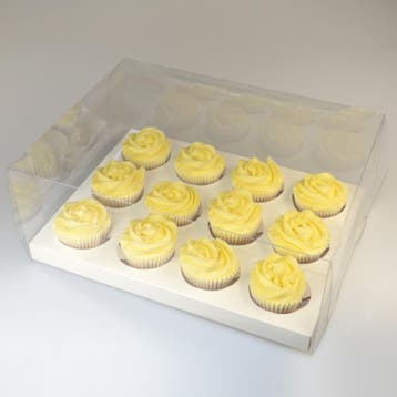 HoM Cupcake Doosje 12 Transparant (incl. tray) 10st., Verzenden, Nieuw