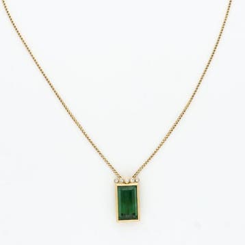 Ketting met hanger - 18 karaat Geel goud Toermalijn -
