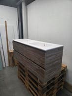 Badmeubel 140 x 46 cm grenen met Solid Surface wastafel mat, Ophalen of Verzenden, Nieuw, Bad
