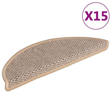 vidaXL Trapmatten zelfklevend 15 st sisal-look 56x17x3 cm, Verzenden, Nieuw