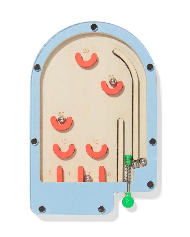 HEMA Mini flipperkast 9x1.5x14cm hout, Hobby en Vrije tijd, Gezelschapsspellen | Overige, Nieuw, Verzenden