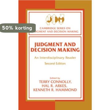 Judgment And Decision Making - Terry Connolly 9780521626026, Verzenden, Zo goed als nieuw, Terry Connolly