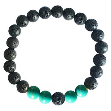 Fako Bijoux - Buddha Armband - Turquoise Kwartet - Lavasteen, Verzenden, Nieuw