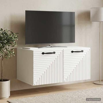 vidaXL Wandbeugel TV-kast Hoogglans Wit 59,5 x 41 x 30 cm, Huis en Inrichting, Kasten | Televisiemeubels, Minder dan 50 cm, Verzenden