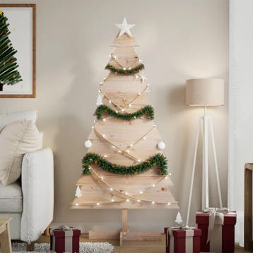 vidaXL Kerstdecoratie kerstboom 150 cm massief grenenhout, Verzenden, Nieuw
