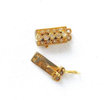 Kettingsluiting - 19.2 kt. Geel goud - 0.16ct. tw. - Diamant, Sieraden, Tassen en Uiterlijk