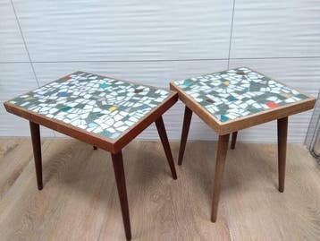Bijzettafel - Braziliaans palissander - Twee vintage