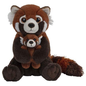 Nature Planet rode panda familie knuffel - pluche - 22 cm, Verzenden, Nieuw