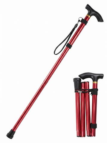 Luxe Opvouwbare - Verstelbare Wandelstok Elegant Rood, Verzenden, Opvouwbaar, Nieuw