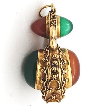 Hanger - 18 karaat Geel goud Chalcedoon