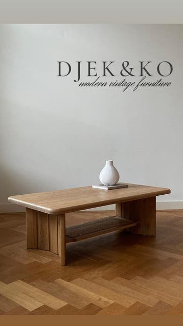 Vintage eikenhouten salontafel, 100 tot 150 cm, Verzenden, Nieuw, 50 tot 100 cm