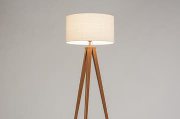 Rietveld Vloerlampen - Bruin, Beige, Zand - Stof, Metaal, Verzenden, Nieuw