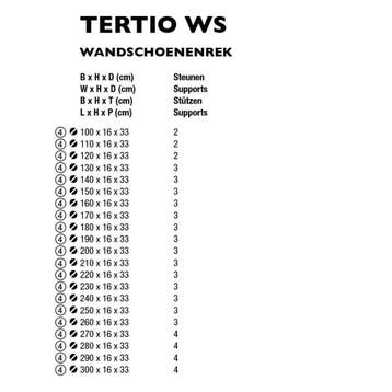 Functionals Tertio WS wandschoenenrek, Verzenden, Nieuw in verpakking