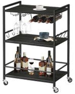 Hoppa! BC01030BK Serveerwagen Zwart Van €39 Voor €15 NIEUW, Ophalen of Verzenden, Nieuw
