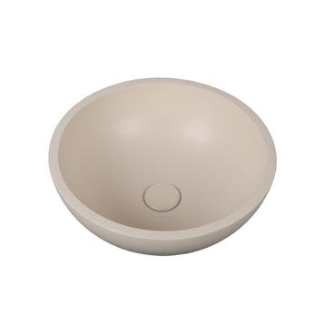 Waskom Karis 36x36x14.5cm beton rond beige inclusief, Doe-het-zelf en Verbouw, Sanitair, Verzenden, Nieuw