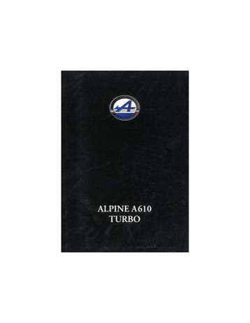 1991 ALPINE A610 TURBO BROCHURE DUITS, Nieuw, Author