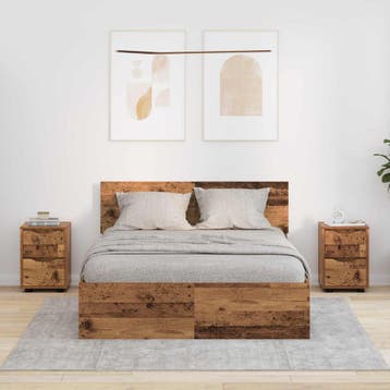 vidaXL Nachtkastjes 2 st Oud Hout 30,5 x 30 x 43 cm Bewerkt, Minder dan 45 cm, Verzenden, Nieuw, Minder dan 55 cm