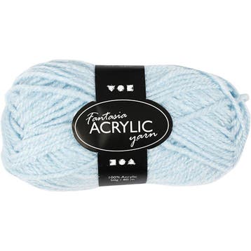 Fantasia acrylgaren, L: 80 M, lichtblauw, 50 gr/ 1 bol, Nieuw