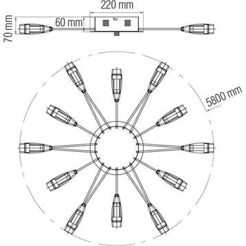 LED Plafondlamp - Plafondverlichting - Fave - 62W -, Ophalen of Verzenden, Nieuw, Metaal, Overige fittingen