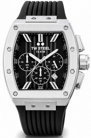 TW Steel TWTO1 Tonneau chronograaf horloge 42 mm, Sieraden, Tassen en Uiterlijk, Horloges | Heren, Overige merken, Staal, Verzenden
