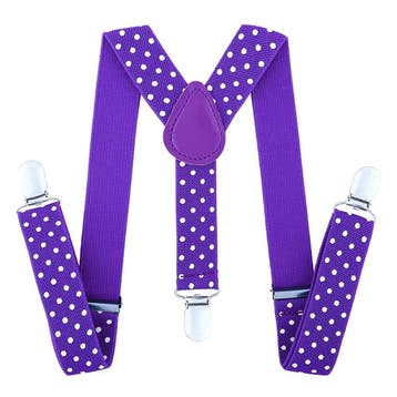 Fako Fashion - Kinder Bretels - Stippen - 65cm - Paars, Verzenden, Nieuw