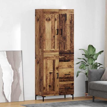 vidaXL buffetkast met lade 2 pcs Oud Hout Bewerkt hout, Minder dan 50 cm, Verzenden, Nieuw, Minder dan 100 cm