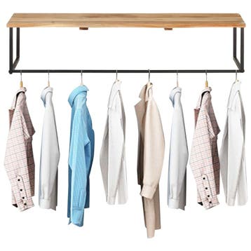 vidaXL Kapstok met schap 100x35x22 cm massief acaciahout, Huis en Inrichting, Woonaccessoires | Kapstokken, Verzenden, Nieuw