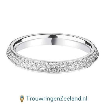 Aanschuifring in 9/18 karaat witgoud of platina 950 Vlakk..., Verzenden, Nieuw
