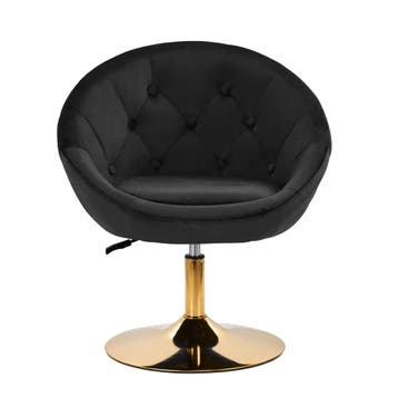 Luxe verstelbare draaistoel met fluweel - Voor kapper salon, Verzenden, Zwart, Nieuw, Stof