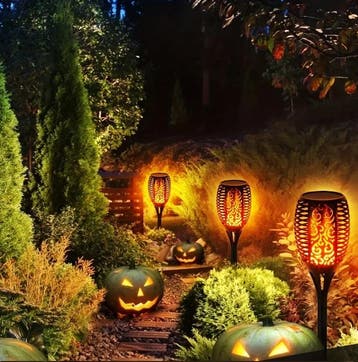 Solar Fakkel Tuinlamp – 12 LED Vlam Effect en Waterdicht, Verzenden, Nieuw