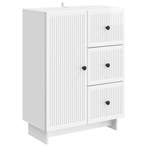 vidaXL Dressoir met lade Hoogglans Wit 66 x 34,5 x 90 cm, Verzenden, Nieuw, Overige houtsoorten, Minder dan 50 cm