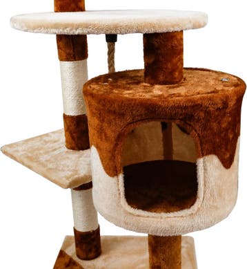 Krabpaal voor katten - 60x56,5x111,5 cm -  Beige/Bruin - Nob, Dieren en Toebehoren, Verzenden, Zo goed als nieuw