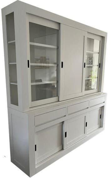 Buffetkast wit Schagen 220cm dichte middendeur, Ophalen of Verzenden, Nieuw