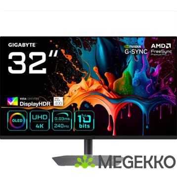 Gigabyte MO32U2 32  4K Ultra HD 240Hz QD-OLED Gaming monitor, Computers en Software, Monitoren, Verzenden, Nieuw, Gigabyte