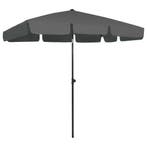 vidaXL Strandparasol 200x125 cm antracietkleurig, Verzenden, Nieuw, 2 tot 3 meter, Strandparasol